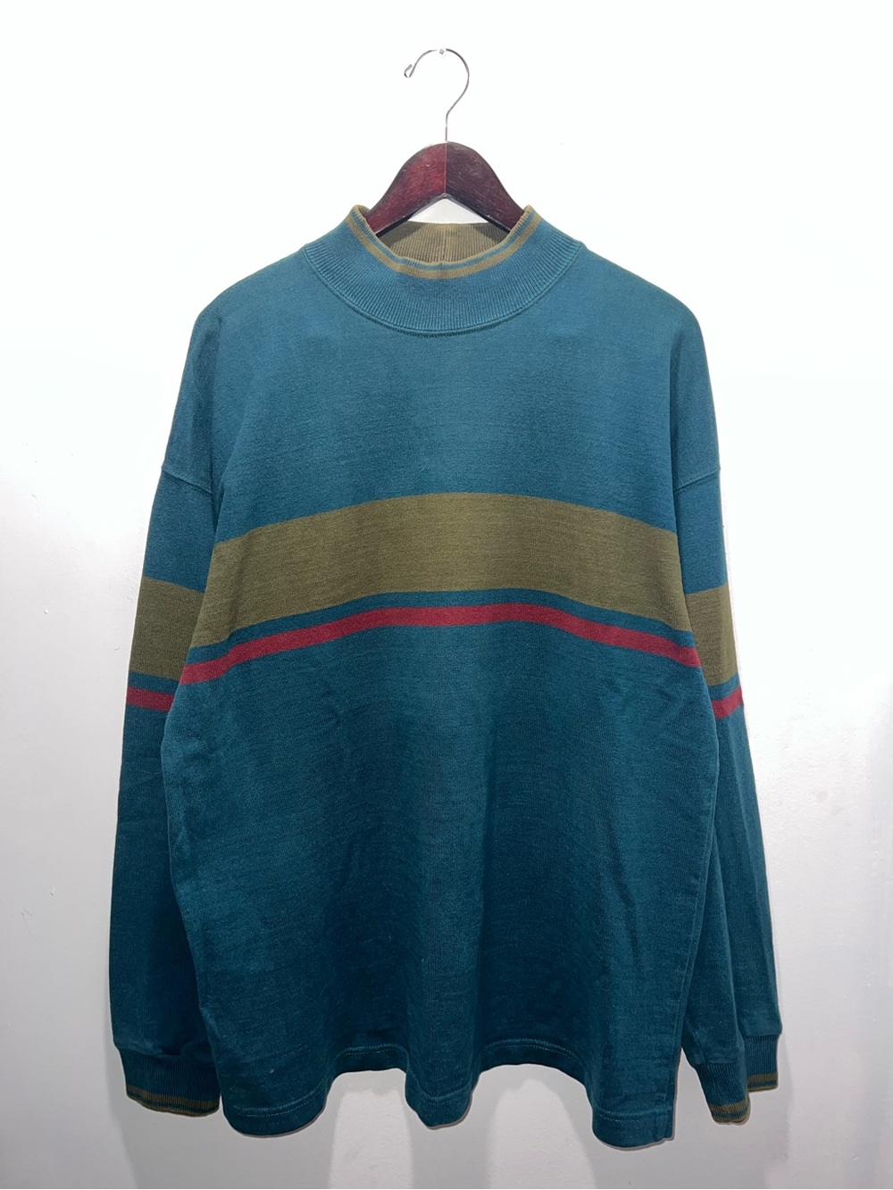 👕🌶️ Vintage 80's LL Bean Made in USA Striped Colorblocking Long Sleeve Shirt
